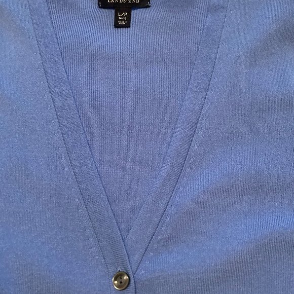 Classic Sky Blue Land's End Cardigan Sweater Size Large - Picture 2 of 5